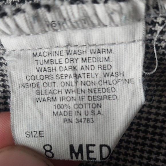 Vtg 80s Lee Riders Women's USA Houndstooth Pleated High Waisted Pants | 26x29.5 - Picture 3 of 13